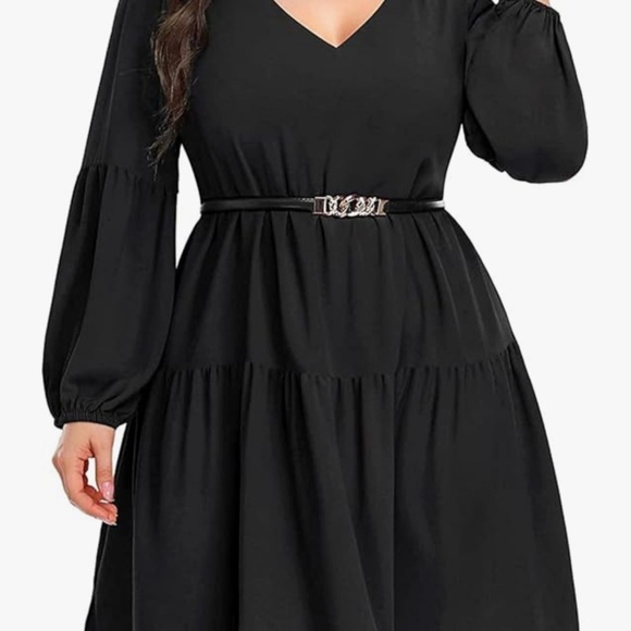 Plus Size Long Sleeve Fall Dress Black Size 20 - Picture 3 of 8
